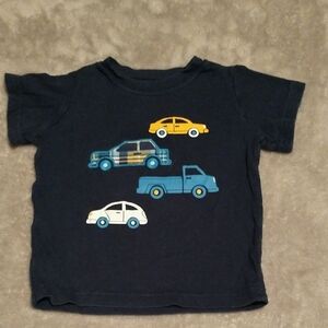 Carter's Navy Tee with Yellow, Blue, White Car Graphics